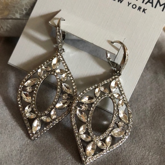 JENNY PACKMAN SILVER CRYSTAL CHANDELIER EARRINGS - Picture 13 of 13